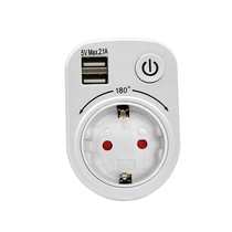 USB European standard socket Intelligent usb switch socket 2.1A Dual USB charging travel socket