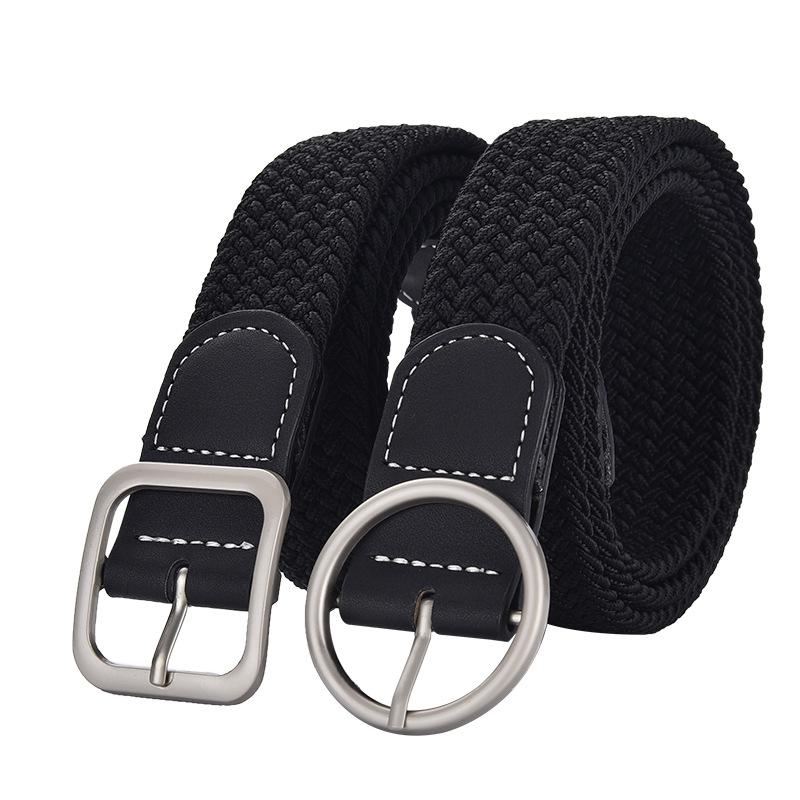 Canvas woven belt for women, elastic elastic belt for both men and women, Korean-style versatile casual pin buckle belt for female students Item Picture