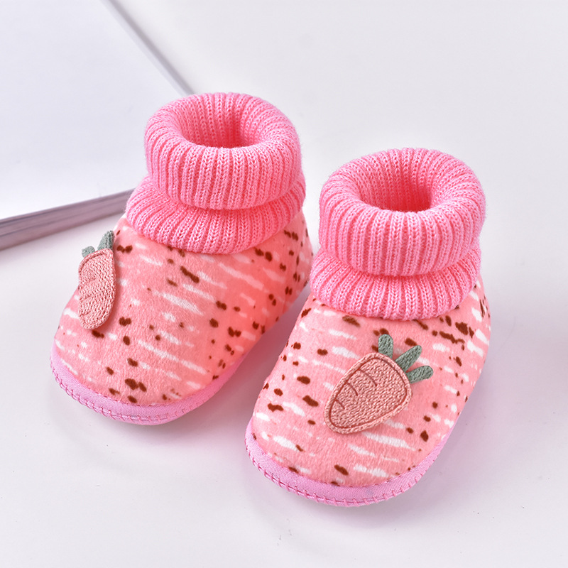 Winter Baby Warm Cotton Shoes Cute Cartoon Cherry Walking Shoes Non-Slip Woven Baby Shoes Manufacturers Wholesale details Picture