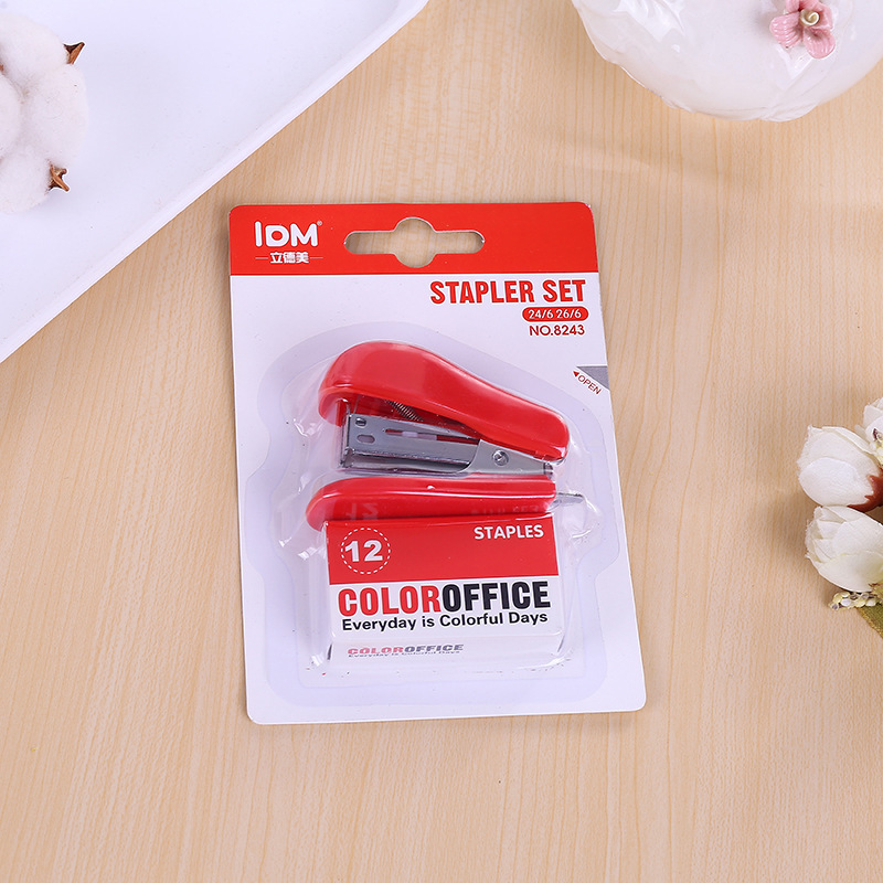 厂家批发迷你省力订书机套装学生文具办公用品便捷式订书机24/6