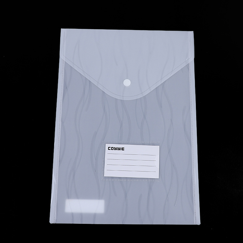 Koni transparent file bag, a4 snap file bag, student subject classification, advertising and promotional materials bag, vertical signature 6655 Application Scenario