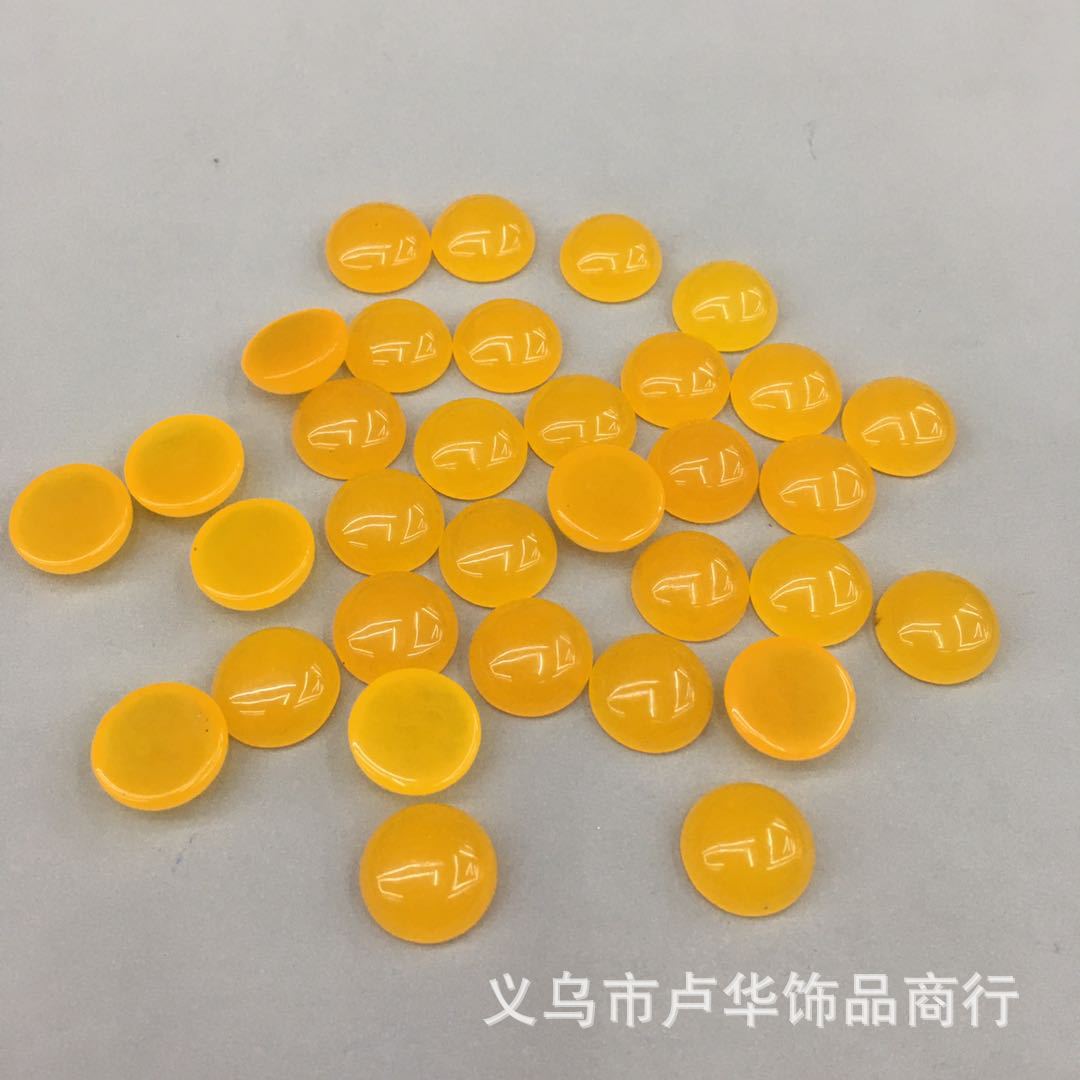 Cross-border direct sales of yellow jade Sui round ring face semi-precious stones, European and American fashionable agate bare stone gemstone jewelry accessories wholesale Application Scenario