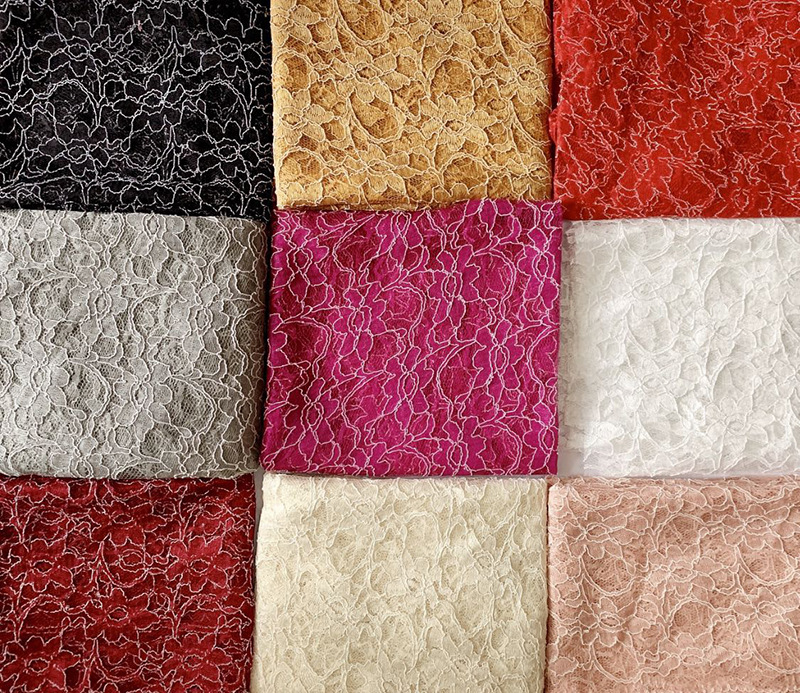 Wholesale of home textile and clothing accessories, strands, two-color fabrics, skirts, wedding dresses, underwear, lace fabrics details Picture