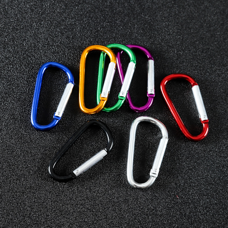 No. 5 Mountaineering Buckle Aluminum Alloy D-Type Buckle Outdoor Climbing Safety Buckle Spring Hook Bag Backpack Hook Specification drawing