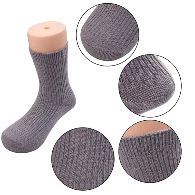 Double-needle pull wool socks, children's socks, mid-calf socks for boys and girls, solid-colored baby socks Application Scenario