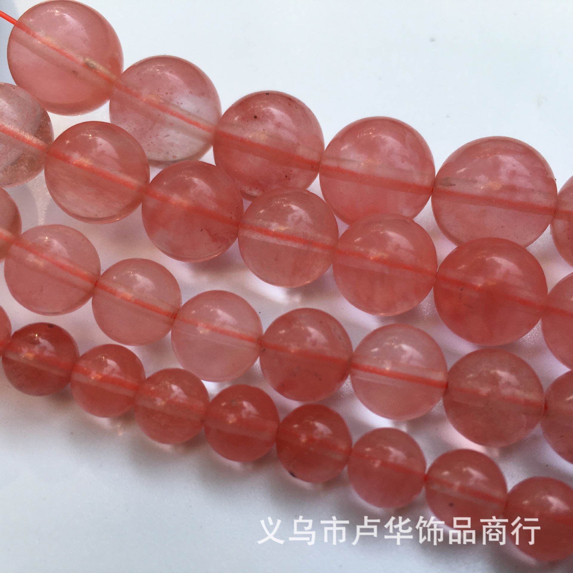 Cross-border direct sales of semi-finished products of natural stone watermelon red round beads, Han-style hairpins, loose beads and handcrafted jewelry accessories