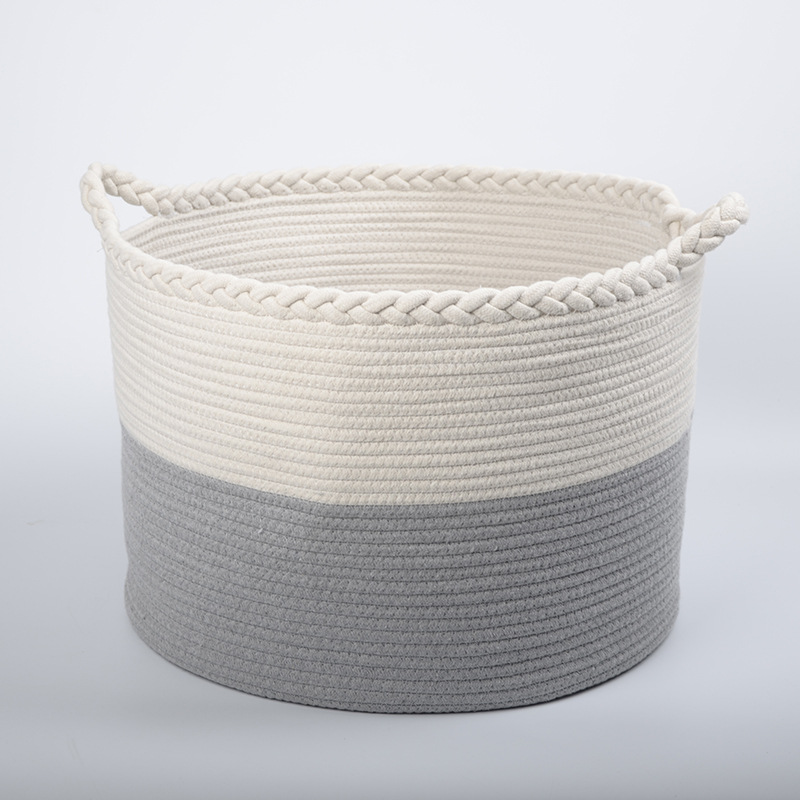Amazon Foldable Laundry Basket Home Cotton Cord Laundry Basket Large Capacity Toy Clothes Storage Bucket details Picture
