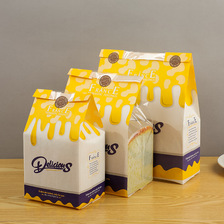 新年食品开窗面包袋吐司纸袋烘焙面包西点袋子防油食品包装袋批发