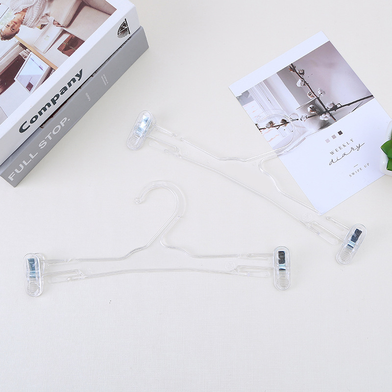 Plastic children's transparent inner hangers for drying underwear, hanging bras, special underwear store hangers, underwear clips wholesale Item Picture