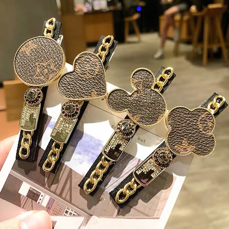 South Korea Dongdaemun Big Name With The Same Vintage Hair Clip Small Fragrant Wind Net Red One Word Clip Bear Side Clip Back Head Hair Card details Picture