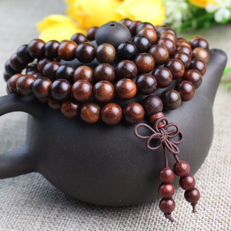 Manufacturers Wholesale Acidwood Hand String Mahogany Buddhist Beads 108 Buddhist Beads Beads Beads Necklace Men's And Women's Jewelry Play