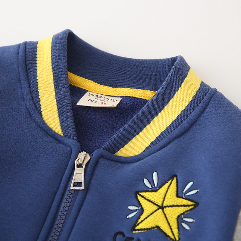 Boys' baseball jackets 2022 autumn and winter Korean new style baby zipper shirt sweatshirt, children's thickened coat, trendy manufacturer wholesale Specification image