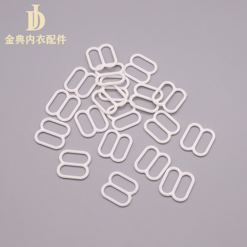 Golden Classic nylon white and black transparent thickened 8-shaped adjustable buckle plastic halter bra buckle Item Picture