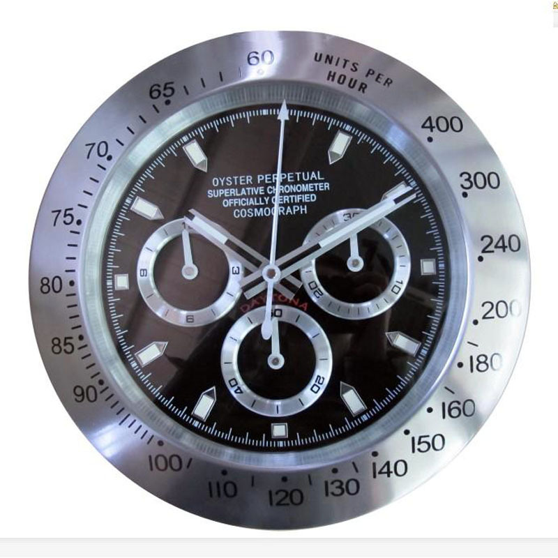 14寸金属不锈钢手表大力士针挂钟封闭金属后盖赠品礼品时钟