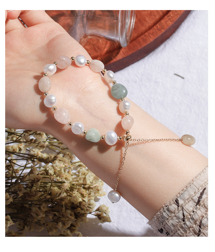 Badu Blue Dongling Crystal bracelet, freshwater pearl crystal bracelet for women, Korean version, simple and individual bracelet for women pic 53