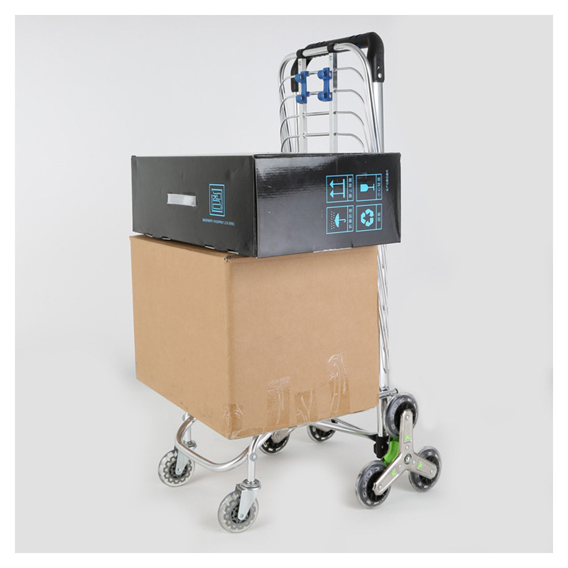 Aluminum alloy foldable portable shopping cart for climbing stairs, elderly supermarket grocery cart, trolley, driver's trolley bag Item Picture