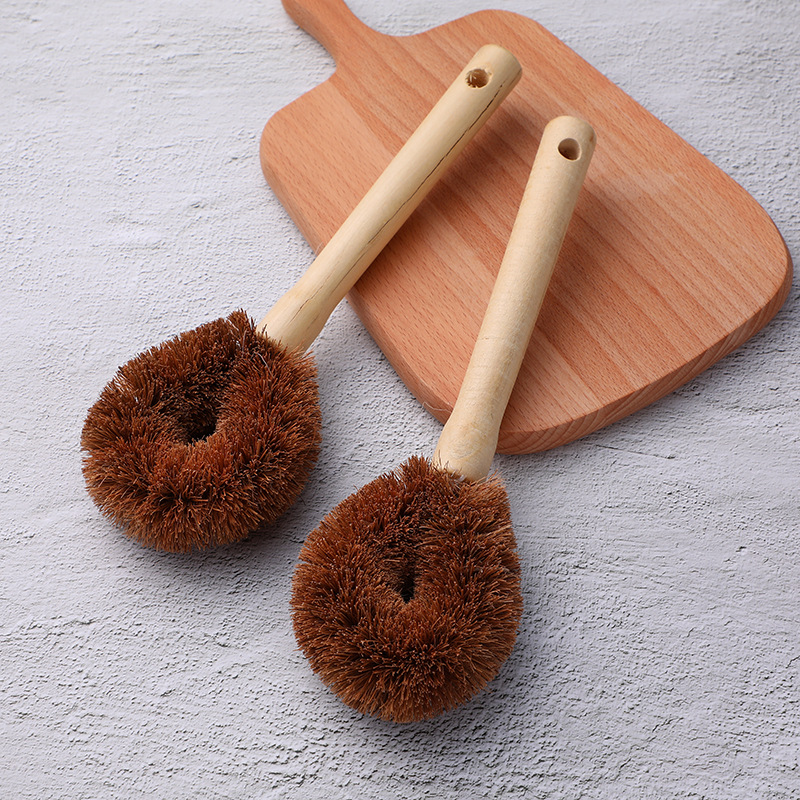 Non-stick oil-coir palm brush, household dirt removal cleaning brush, pot washing brush, kitchen pot brush, bowl brush, 2 yuan, street stall, street stall