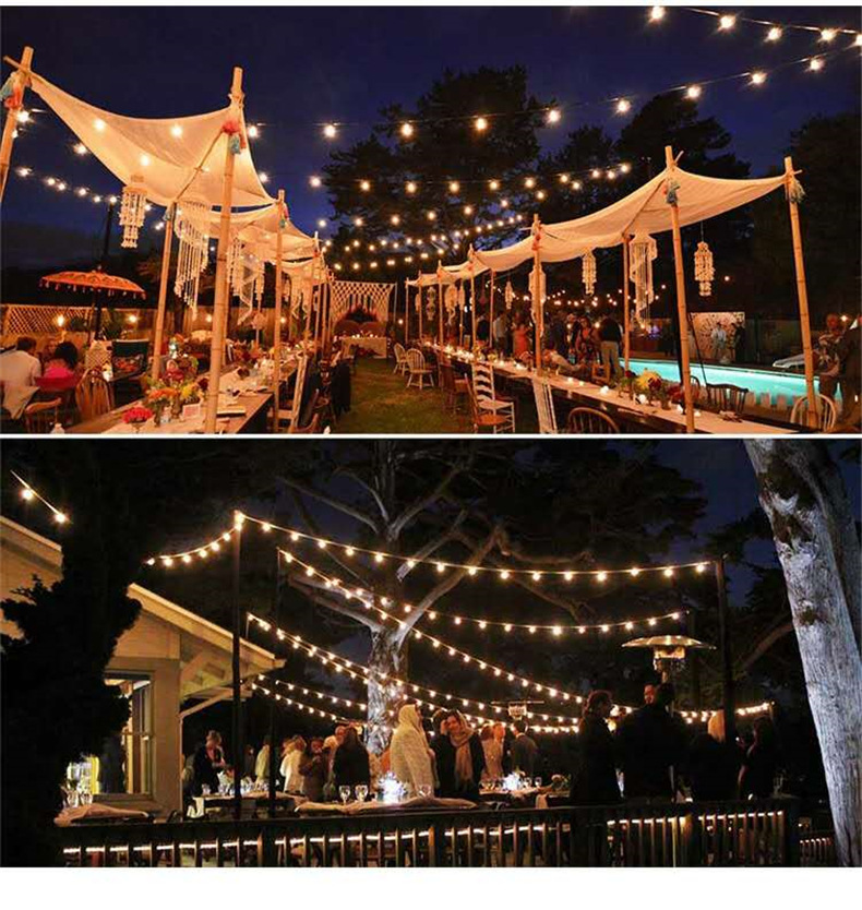 led light strings, solar light strings, outdoor rainproof colored lights, cross-border Christmas courtyard decoration, star lights Application Scenario