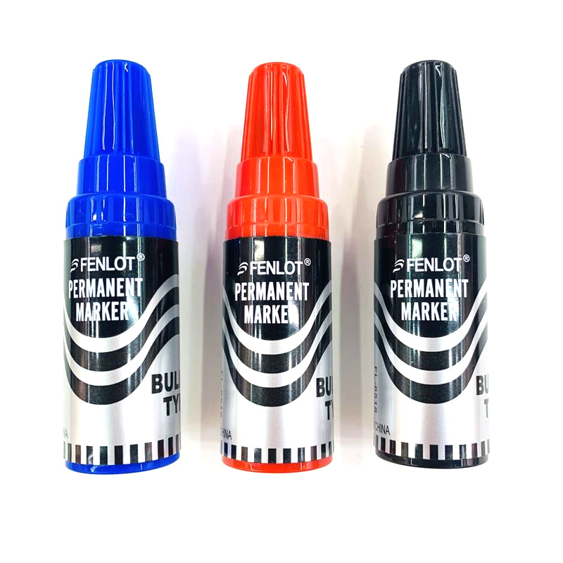 Fen Le Marker Wholesale Oily Knife Head Big Pen Express Logistics Shipping Mark Pen Black, Red And Blue Three-Color Marker Pen Item Picture