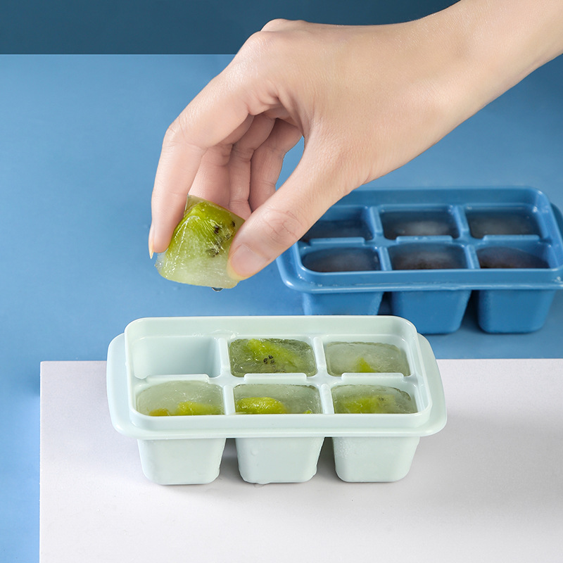Ice Mold Ice Grid Home Homemade Ice Box With Cover Small Ice Grid Square Ice Grid 3-Color Set Factory Direct Sales