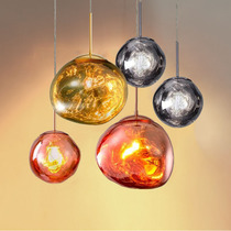 Nordic restaurant chandelier three creative personality modern simple bar staircase light simple glass lava chandelier