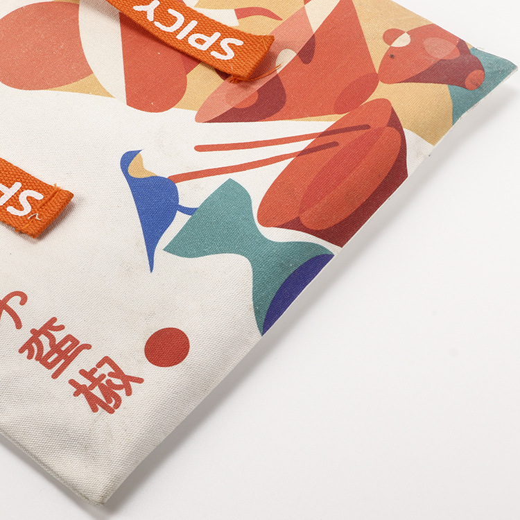 Canvas Tote Bag Set Students Single Shoulder Canvas Bag Set Folding Canvas Bag Shopping Cotton Bag Set Logo Application Scenario