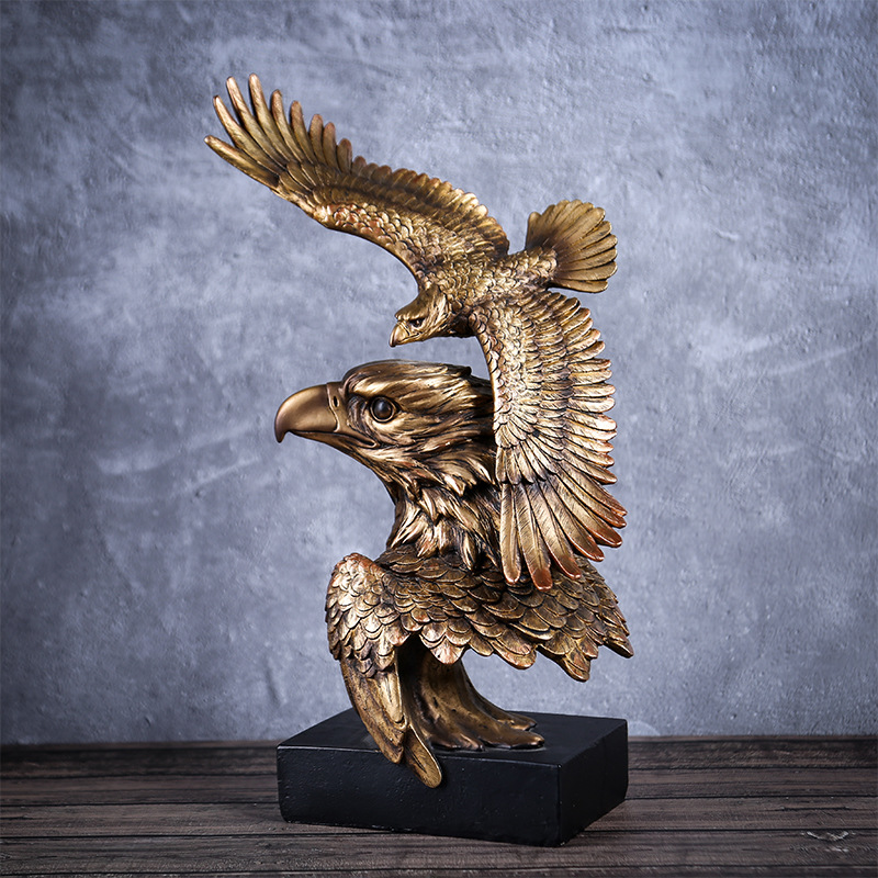 Foreign Trade Factory Group Eagle Head Decoration Animal Decoration European Resin Crafts Amazon Cross-Border Wholesale Specification drawing