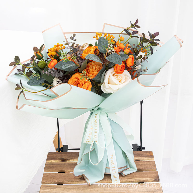 Bouquet wrapping paper material translucent waterproof florist bouquet wrapping paper thickened Phnom Penh jelly film mist face paper Specification drawing