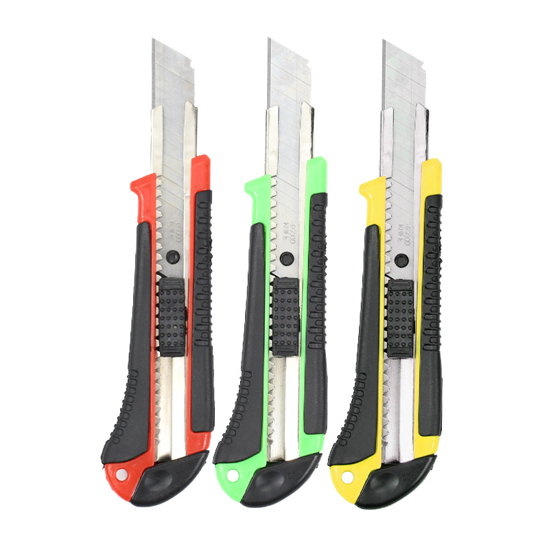 Weibo utility knife, thickened stainless steel material, rubber-coated cutting self-locking blade, large heavy-duty with blade Item Picture