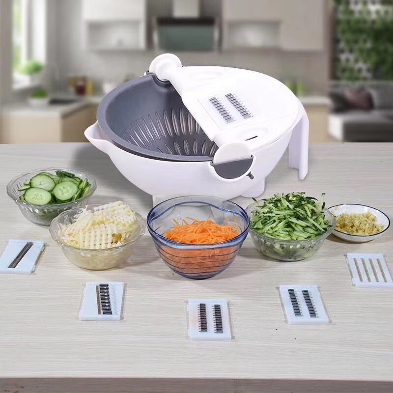 厂家直销 多功能切菜器 切丝器 切片器 淘米篮 塑料切菜器