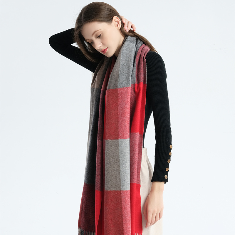 Cashmere Scarf Plaid 2020 Autumn Winter Cashmere Fringe For Men And Women Warm Europe And The United States Temperament Fashion Scarf Female Manufacturers Direct Sales Specification drawing