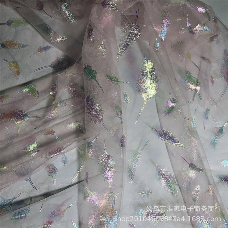 Factory direct sales, stock supply of iridescent mesh fabric, American mesh processing, Iridescent series background shooting skirt mesh fabric Specification image
