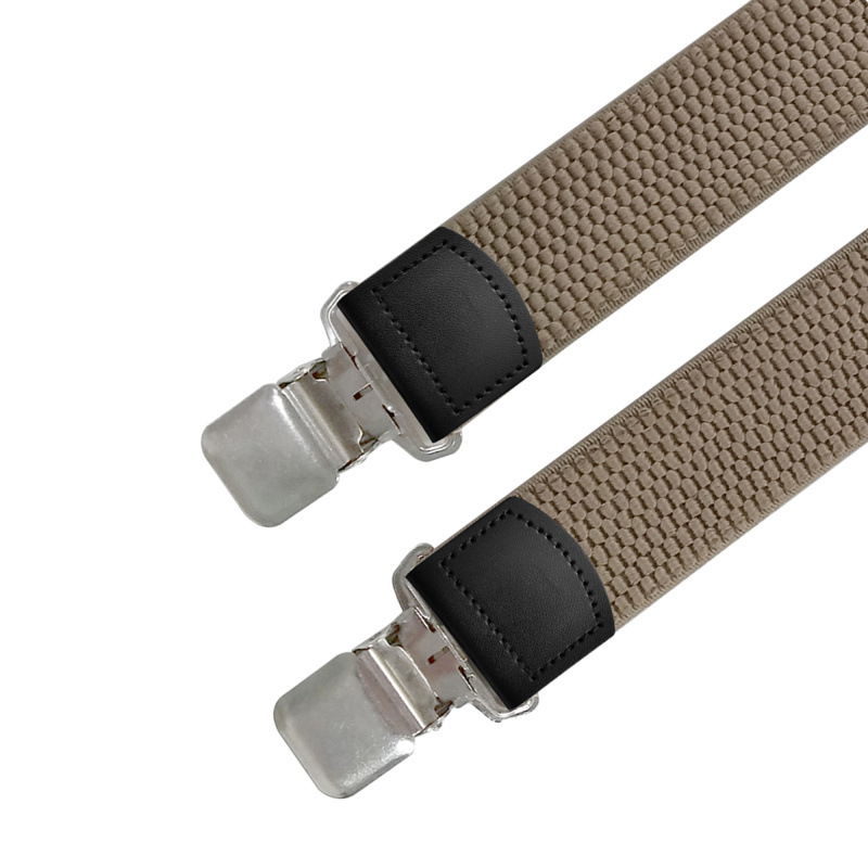 Cross-Border Source Male And Female Adult 4-Clip Strap 3.8Cm X Type Corn Grain Elastic Suspenders In Stock details Picture