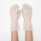 橡胶家务用手套 乳白色一次性防护工作手套 长款舒适洗涤防护手套图