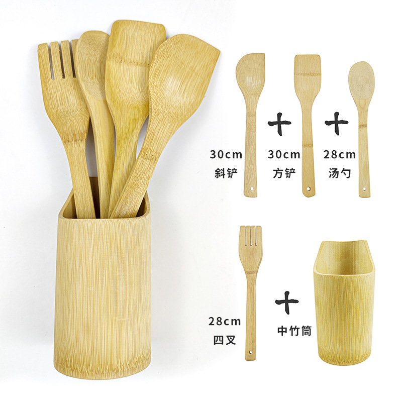 竹铲竹勺厨房用具 家用竹制餐具套装厂家批发可降解餐具细节图