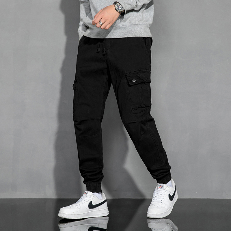 Autumn And Winter New Men's Casual Pants Trend Elastic Pants Fashion Corset Pants Comfortable Men's Pants Student Cargo Pants Men details Picture