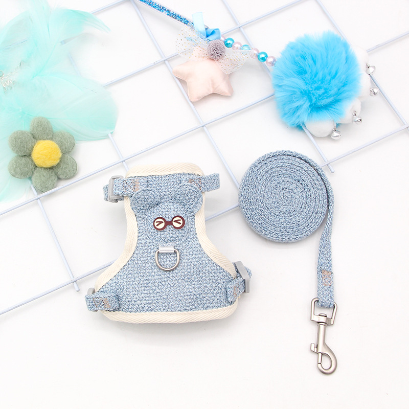 Manufacturers directly supply cat leash dog small dog vest type anti-break cartoon linen net back cat leash Application Scenario