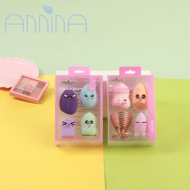 Spot Gourd Water Drop Oblique Cut Powder Puff Dry And Wet Makeup Sponge Beauty Egg Set Soft Do Not Eat Powder Puff