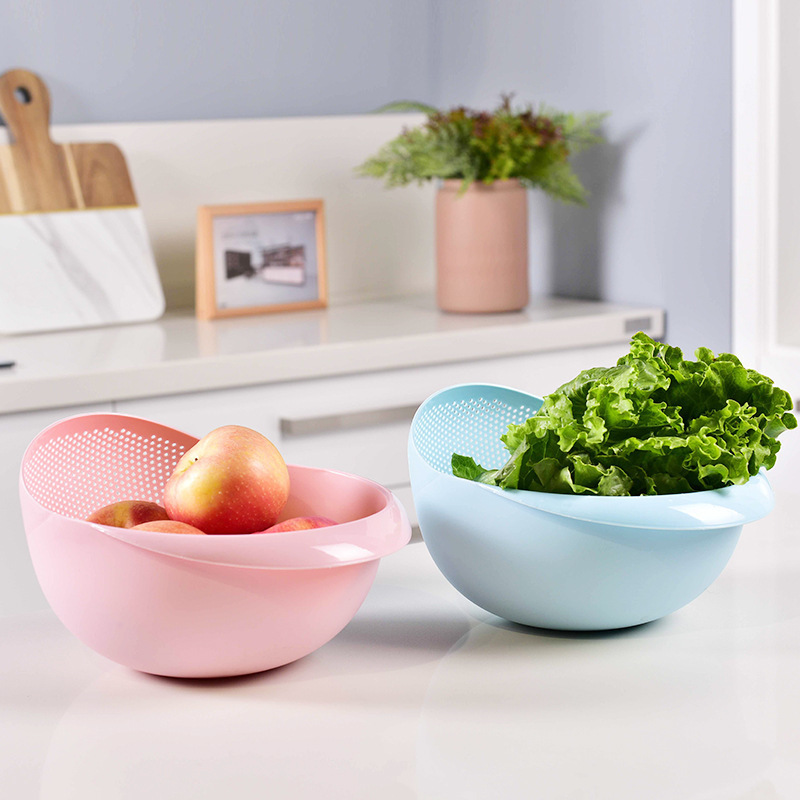 Multi-Functional Rice Washing Machine Vegetable Fruit Basket Drain Washing Basket Home Kitchen Washing Sieve Washing Rice Basin Wholesale Specification drawing