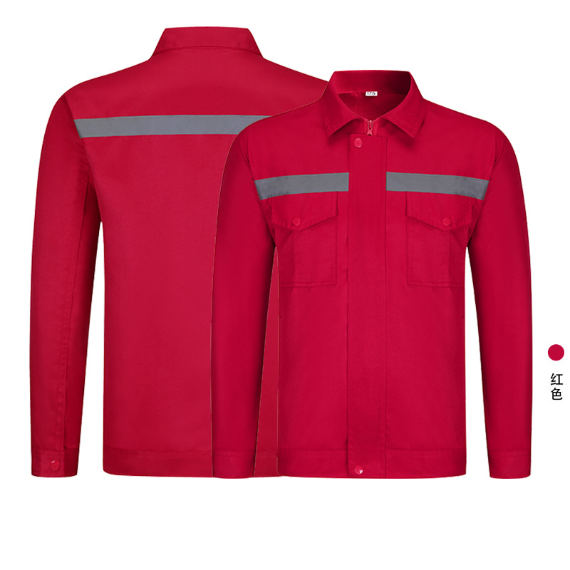 Work suit Men's reflective strip sanitation suit long sleeve tooling labor protection suit workshop worker's suit mechanic's suit embroidery Specification drawing