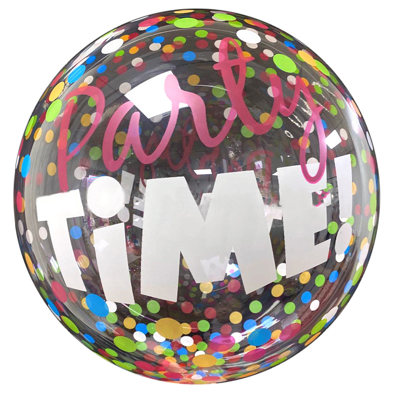 New 20 "transparent printed round Bobo ball Happy Birthday love party decoration Floating Air ball Wholesale Bobo ball ball leather balloons Item Picture