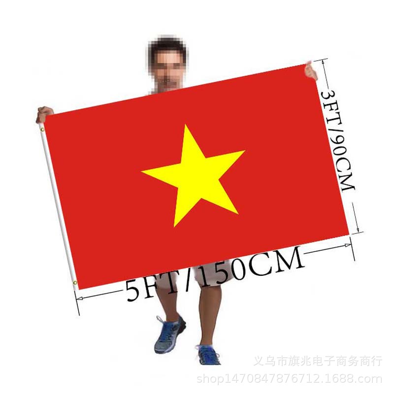 批发亚马逊足尺寸3*5英尺90*150cm越南国旗涤纶旗帜