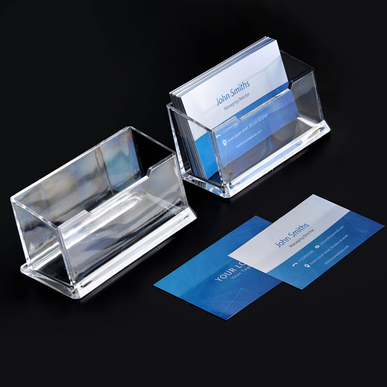 Transparent single-layer plastic business card holder, exhibition business desktop business card box, simple double-layer and triple-layer business card stand details Picture