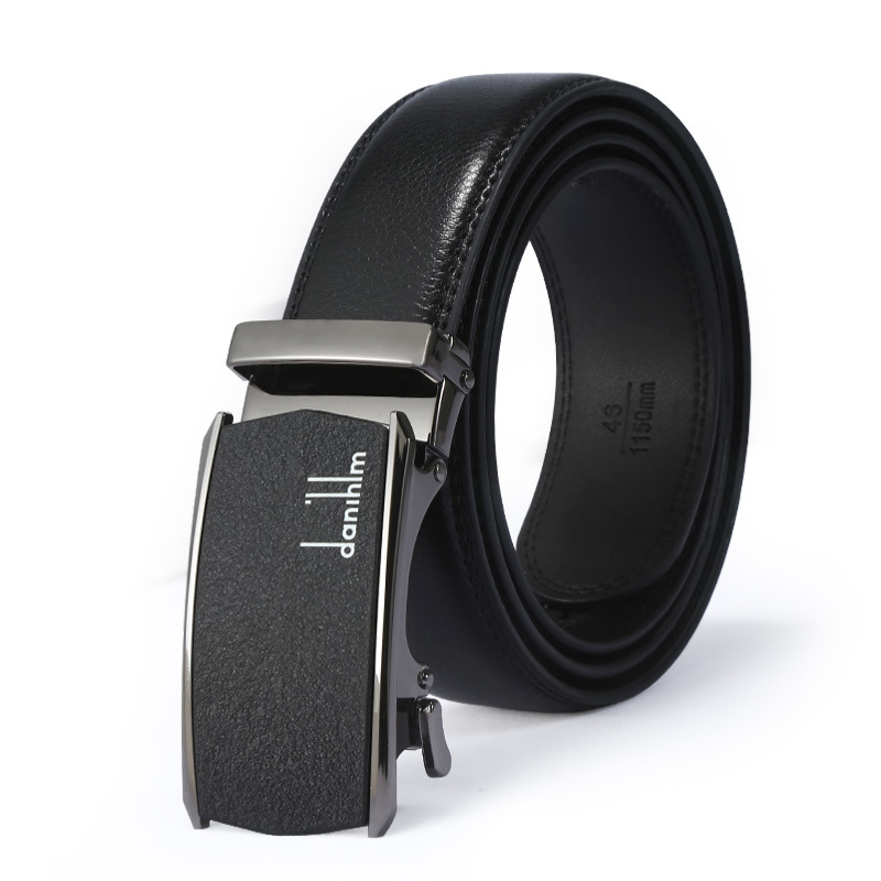 Wholesale Men's Leather Belt All Business Automatic Buckle Head Cowhide Belt Gift Belt Manufacturers Direct Sales Item Picture