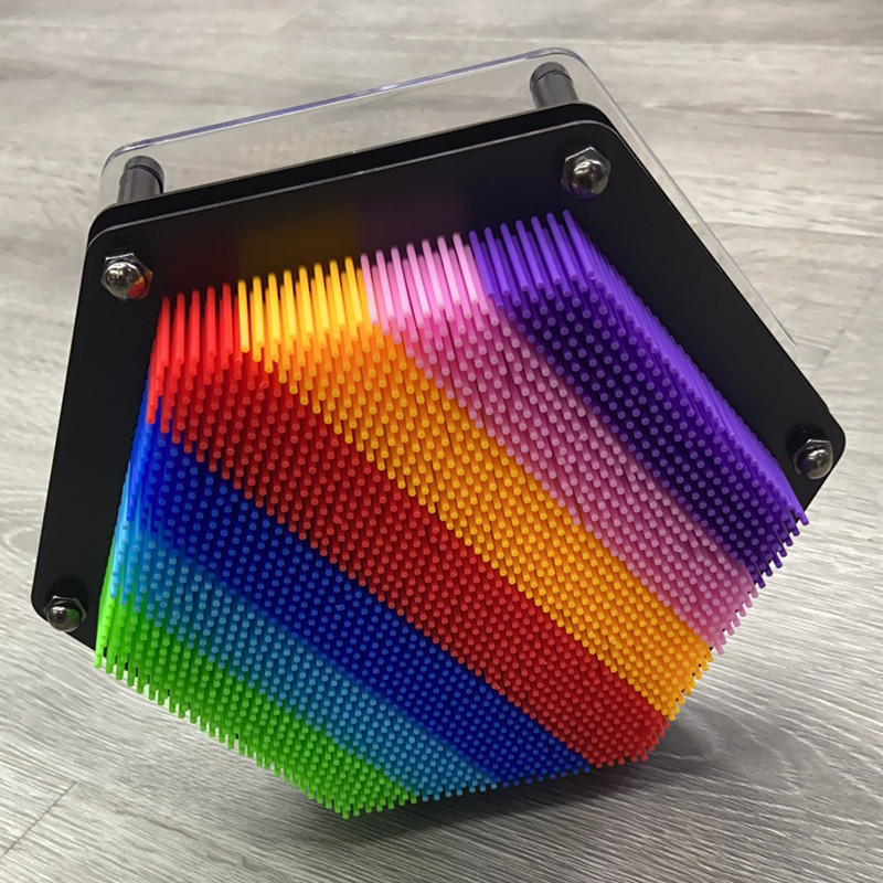 New Diamond Shape Black Edge Color Needle Frame Novel Pressure Relief Toy Home Creative Decoration 3D Hand Model Handprint