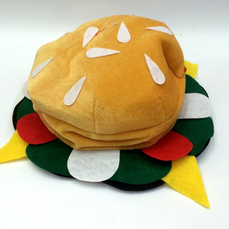 汉堡吃货世界帽子面包芝麻义乌各类外贸软帽欧美食物速食蔬菜帽子详情图5