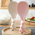 小麦秸秆兔勺可站立塑料兔子饭勺饭铲家用不粘米饭勺厨房盛饭勺子