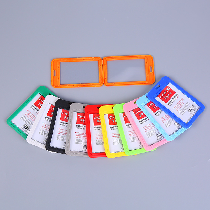 Double-sided transparent film fixed PP card, name tag, hanging tag, card holder, work ID card, document card holder, meal card holder, access control card holder Specification image