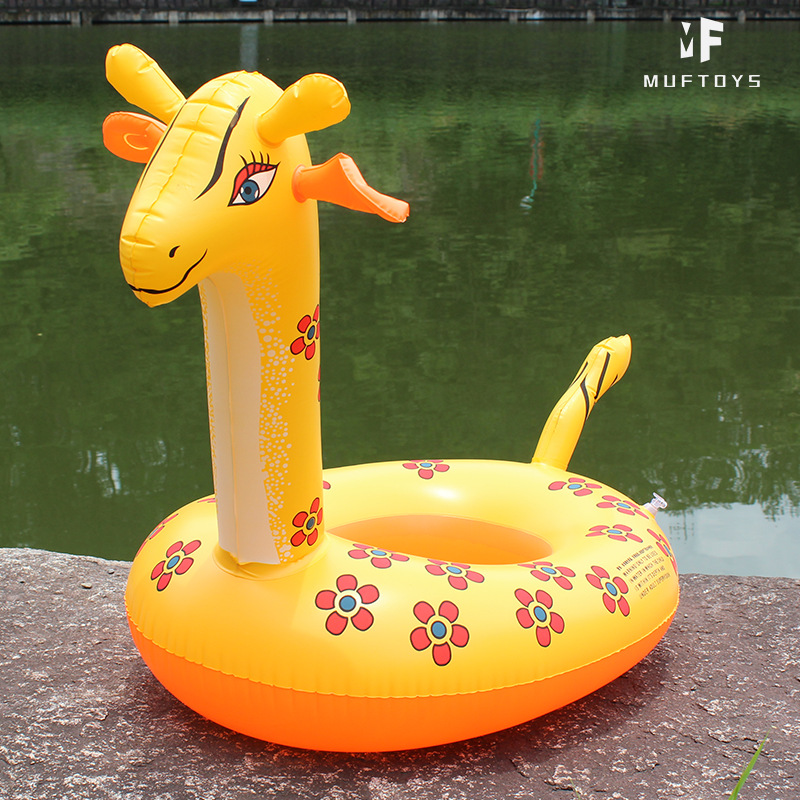 充气玩具 新款充气长颈鹿艇水上长颈鹿艇 儿童艇动物座圈详情图1