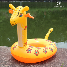 充气玩具 新款充气长颈鹿艇水上长颈鹿艇 儿童艇动物座圈